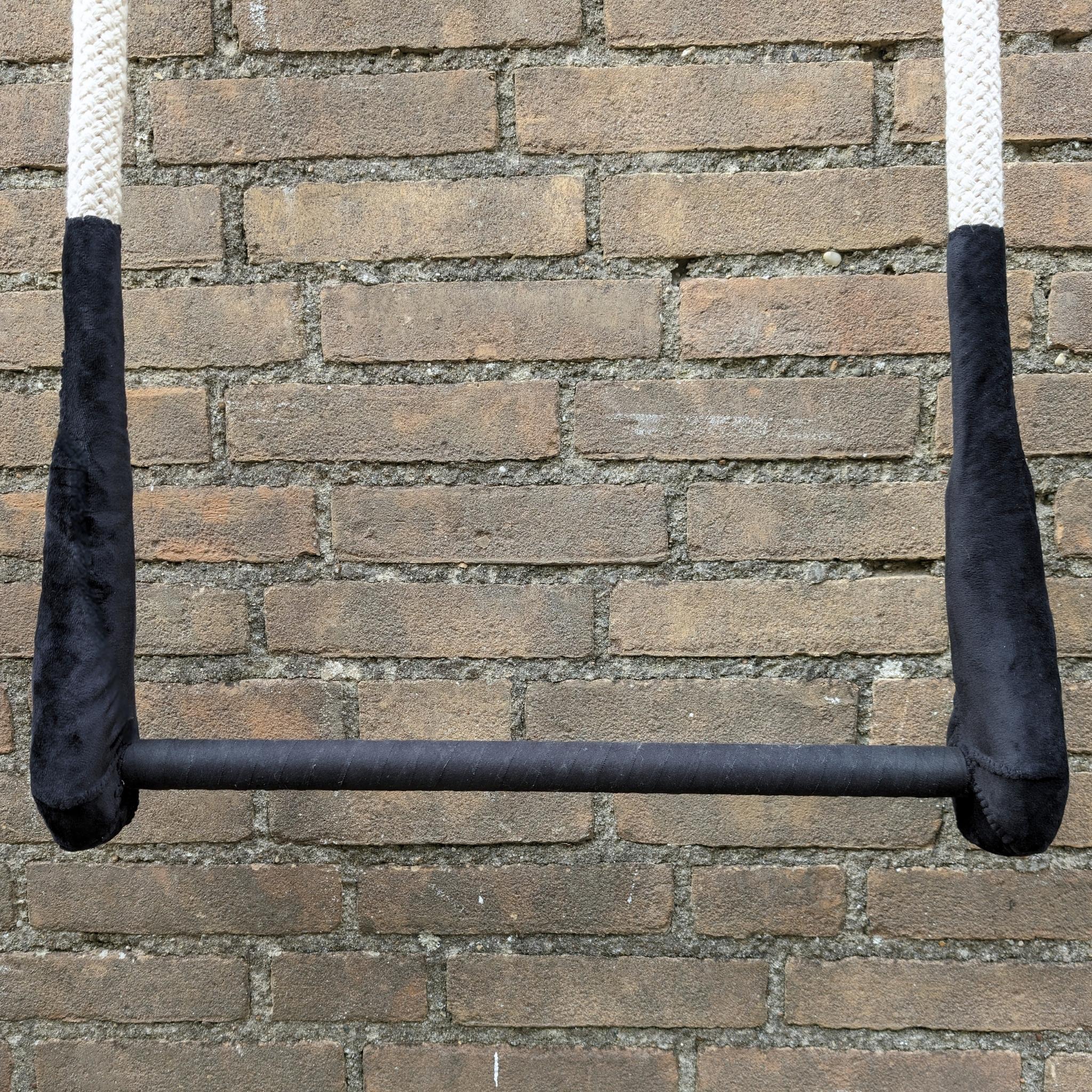 Aerial Trapeze Dance Static Off-White and Black Cotton Rope Pre-taped Bar 20in - CircusPro