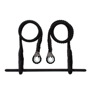 Aerial Trapeze Dance Static Off-White and Black Cotton Rope Pre-taped Bar 20in - CircusPro